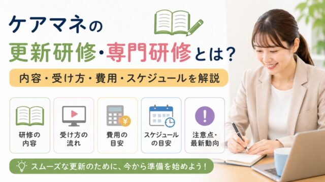 ケアマネの更新研修・専門研修とは？内容・受け方・費用・スケジュールを解説