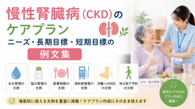 慢性腎臓病（CKD）のケアプラン｜ニーズ・長期目標・短期目標の例文集