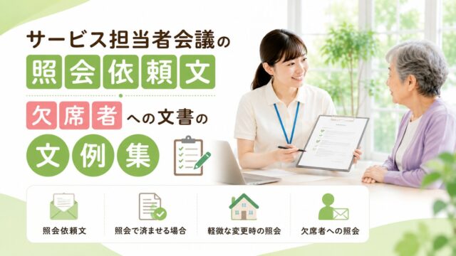 サービス担当者会議の照会依頼文・欠席者への文書の文例集