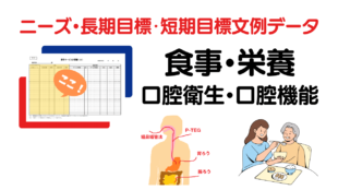 食事・栄養・口腔衛生・口腔機能のニーズ・長期目標・短期目標の例文集