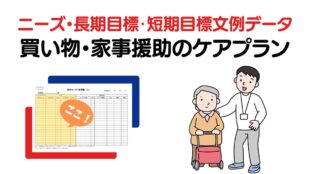 買い物・家事援助（調理・掃除・洗濯）のニーズ・長期目標・短期目標の例文集