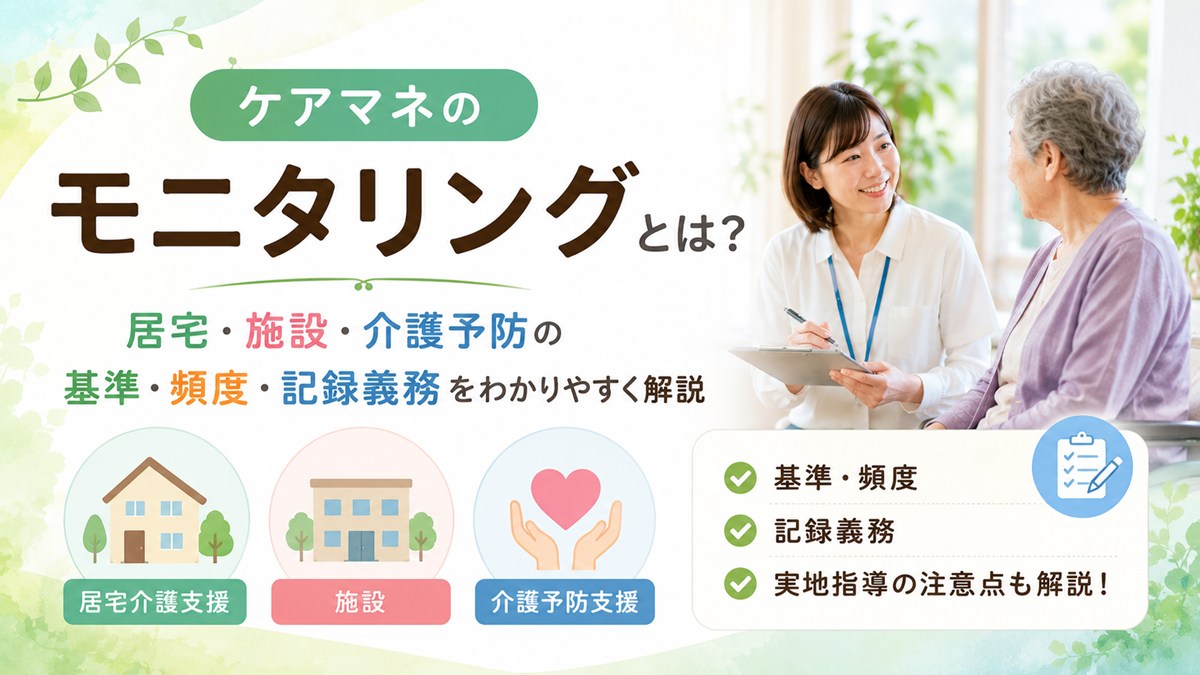 ケアマネのモニタリングとは？居宅・施設・介護予防の基準・頻度・記録義務をわかりやすく解説