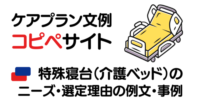 特殊寝台（介護ベッド）付属品のニーズ・選定理由の例文・事例