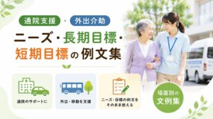 通院支援・外出介助のニーズ・長期目標・短期目標の例文集